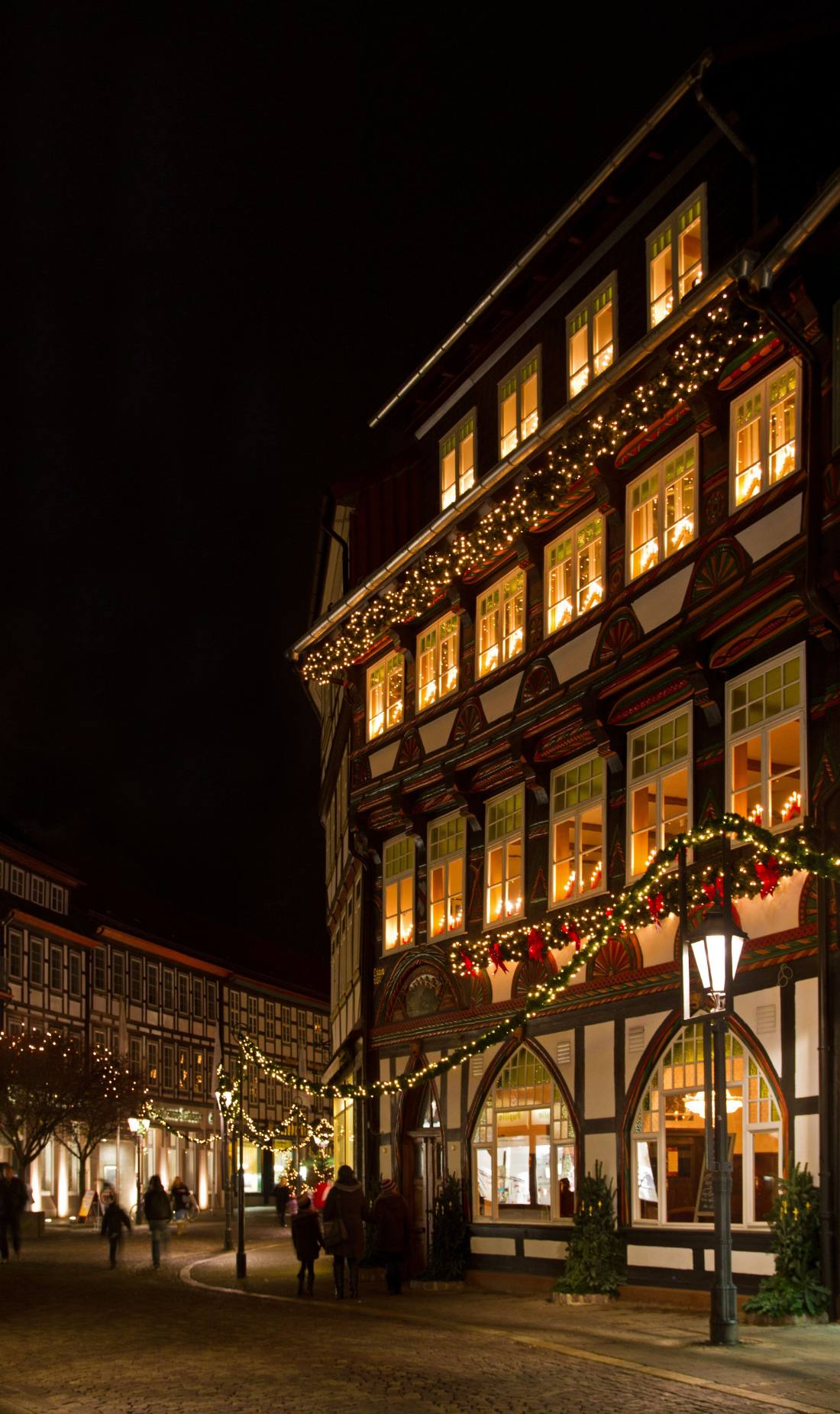 Fachwerkhäuser in Wernigerode bei Nacht